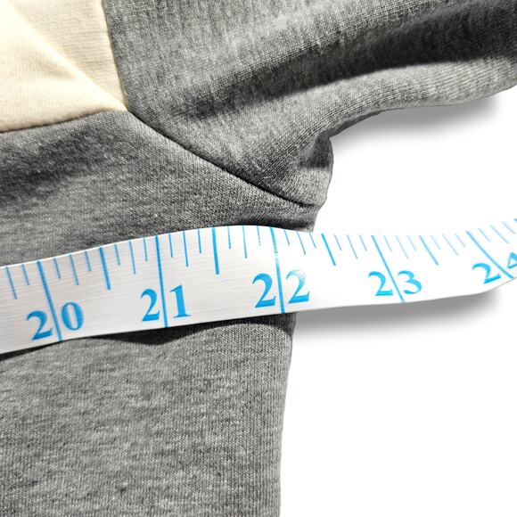 EUC Real Comfort Color Block Soft Cozy Cowlneck Top Sz. L Cream Gray Blue - Picture 8 of 10